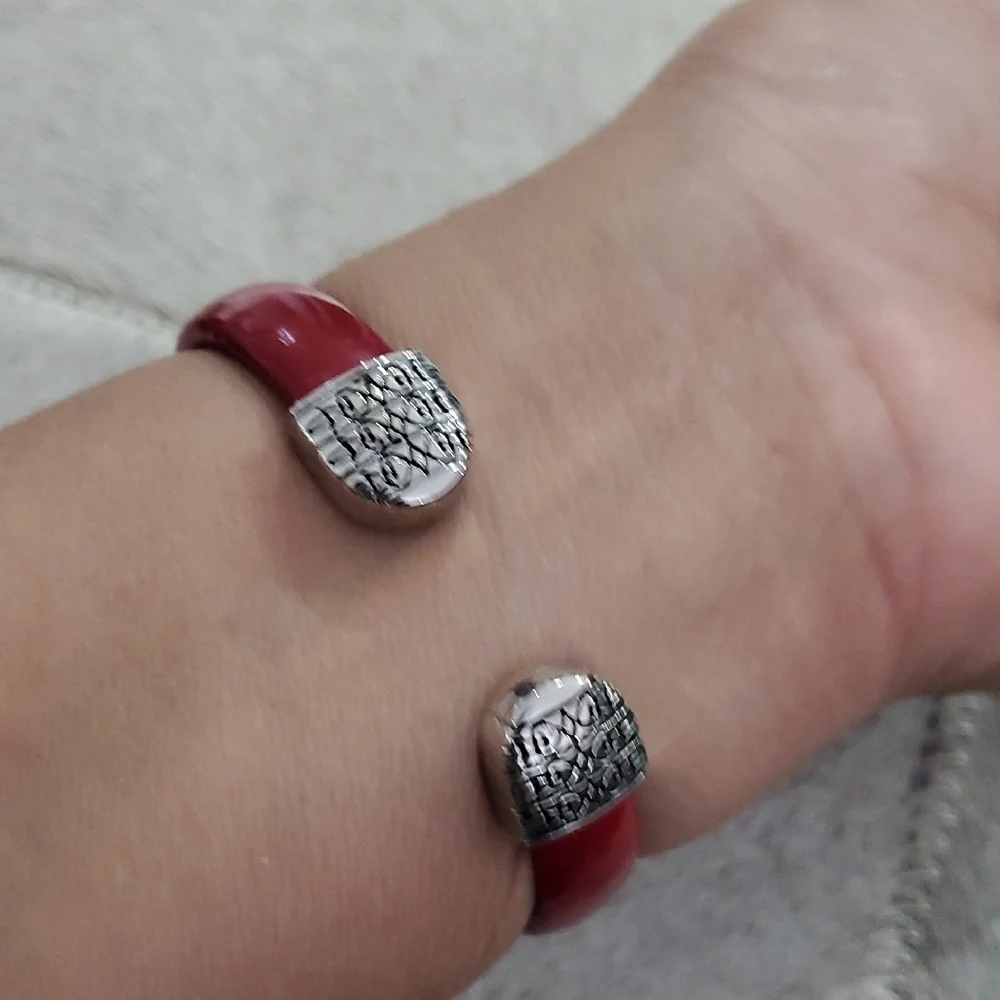 Geneva Women's Watch with Red Strap and Silver Case